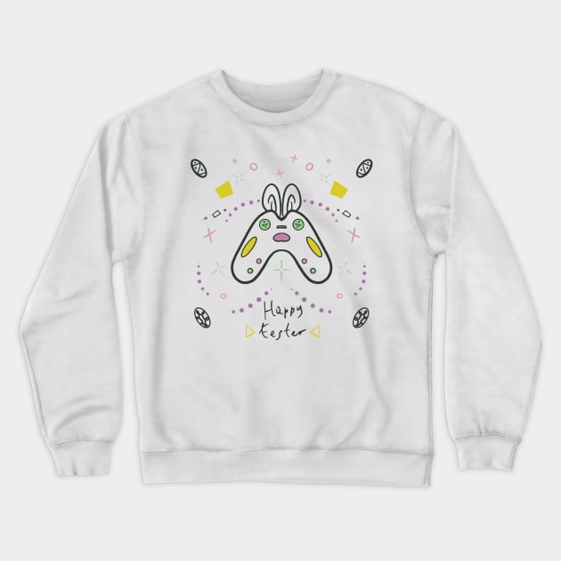 Easter bunny gamer SVG Crewneck Sweatshirt by Xatutik-Art